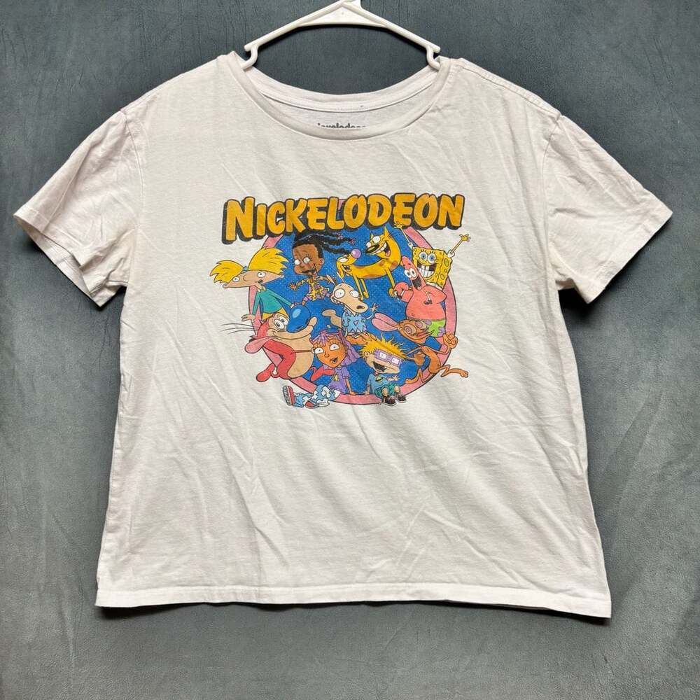 Nickelodeon 90s Cartoons Graphic T-Shirt Size Womens L White